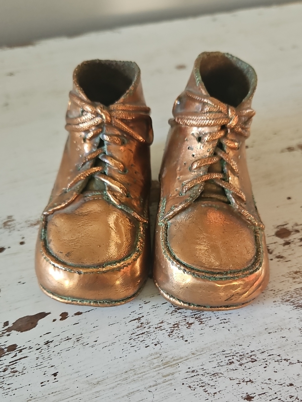 Vintage Copper Plate Baby Shoes